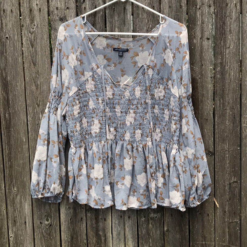 American Eagle Flounce Peasant Blouse